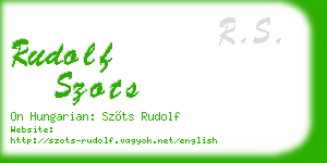 rudolf szots business card