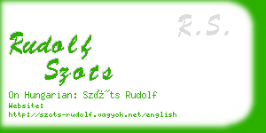 rudolf szots business card